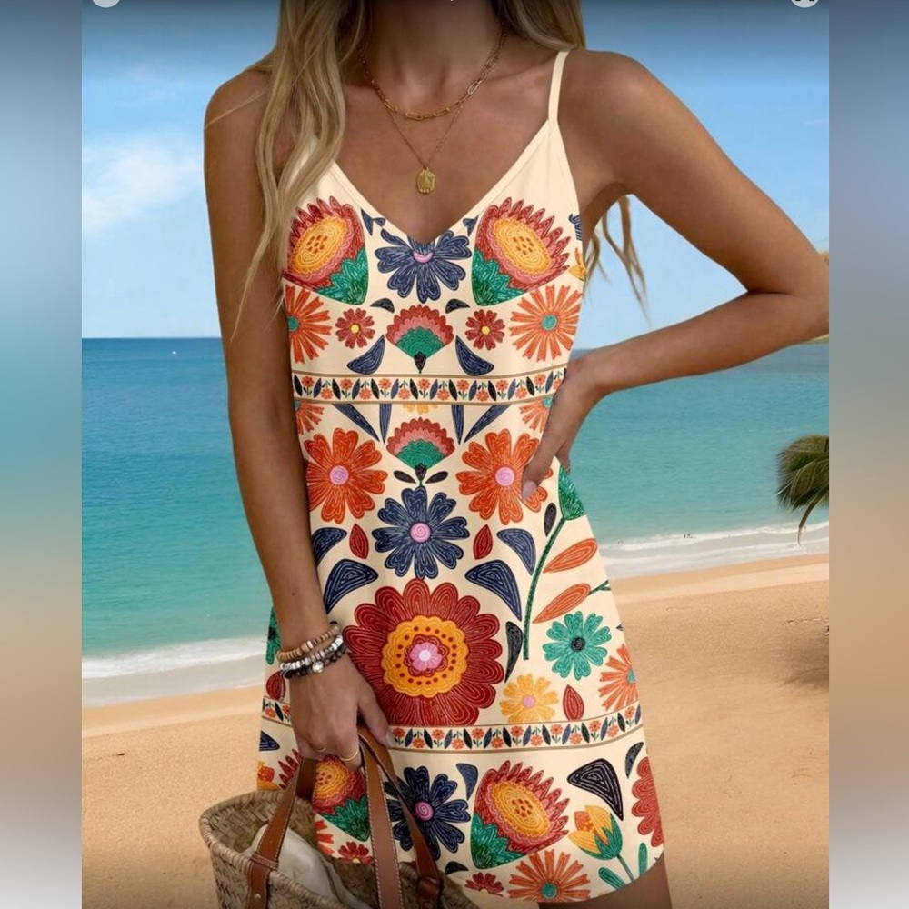Bohemian Floral Print Dress